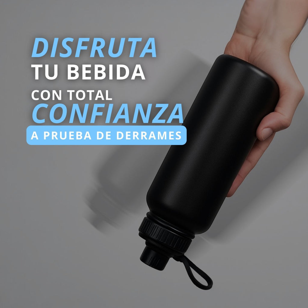Botella de Agua de Acero Inoxidable 1 Litro | Termo Blanco o Negro | Doble Pared