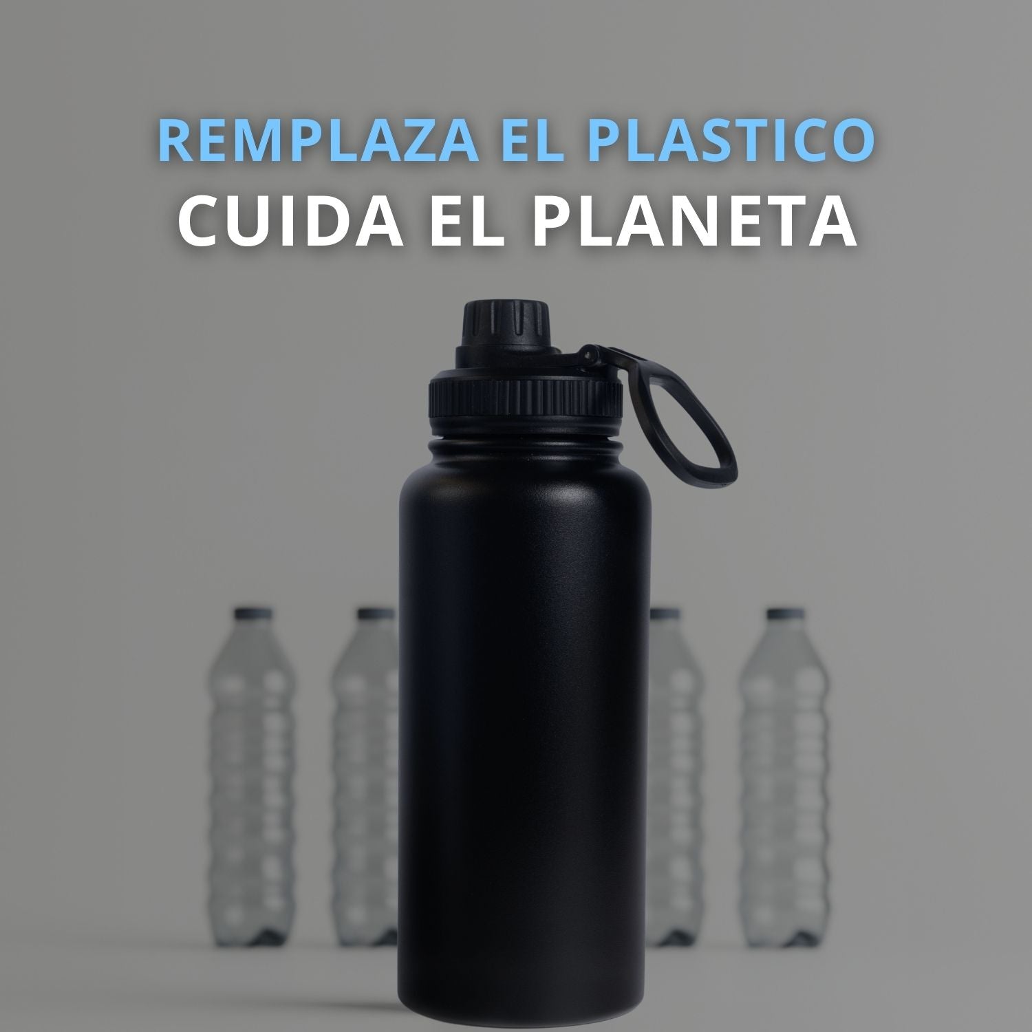 Botella de Agua de Acero Inoxidable 1 Litro | Termo Blanco o Negro | Doble Pared