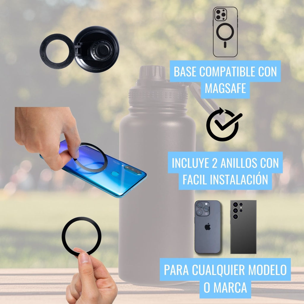 Botella para Agua Acero Inoxidable Porta Celular Universal | Termo Acero Inoxidable