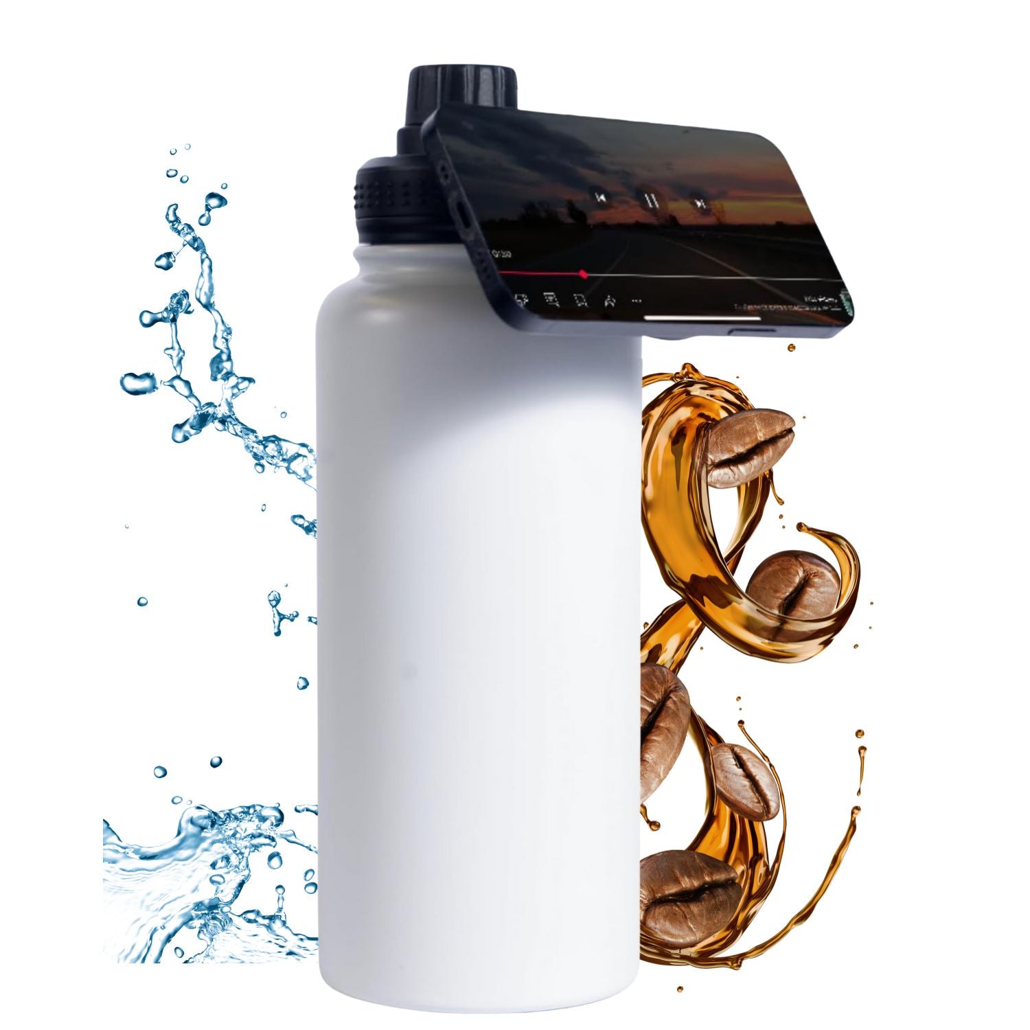 Botella para Agua Acero Inoxidable Porta Celular Universal | Termo Acero Inoxidable