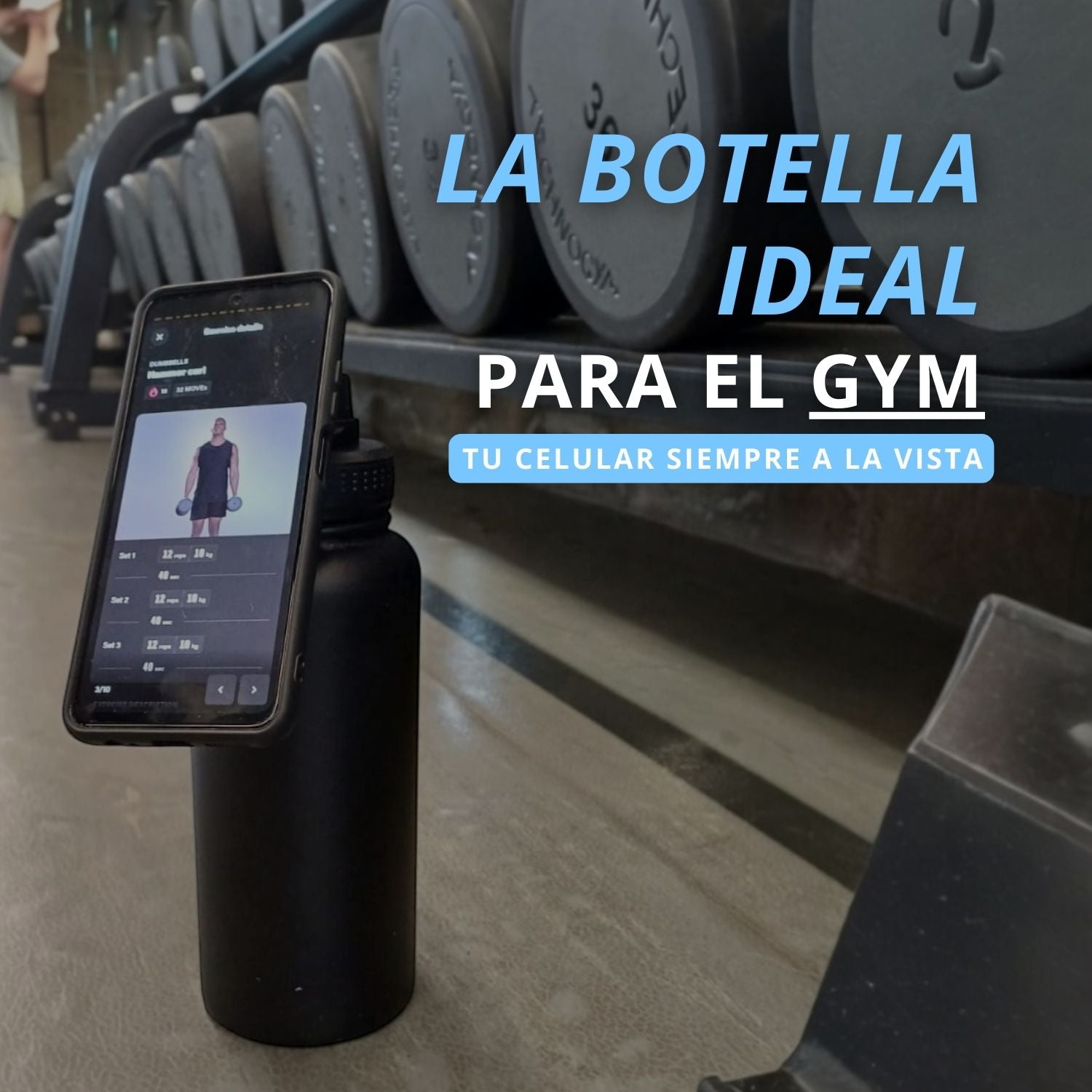 Botella para Agua Acero Inoxidable Porta Celular Universal | Termo Acero Inoxidable