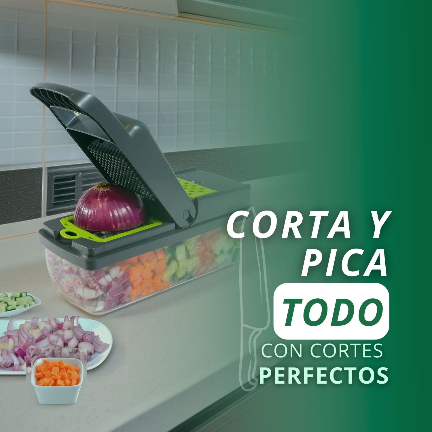 Cortador de Verduras Multifuncional | Seguro y Versátil