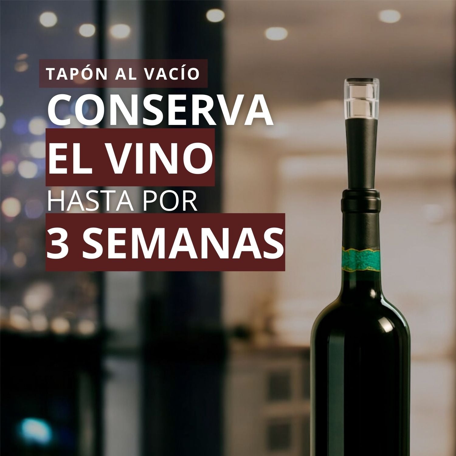 Descorchador | Sacacorchos de Aire Manual con Aireador, Tapón al Vacío y Cortador