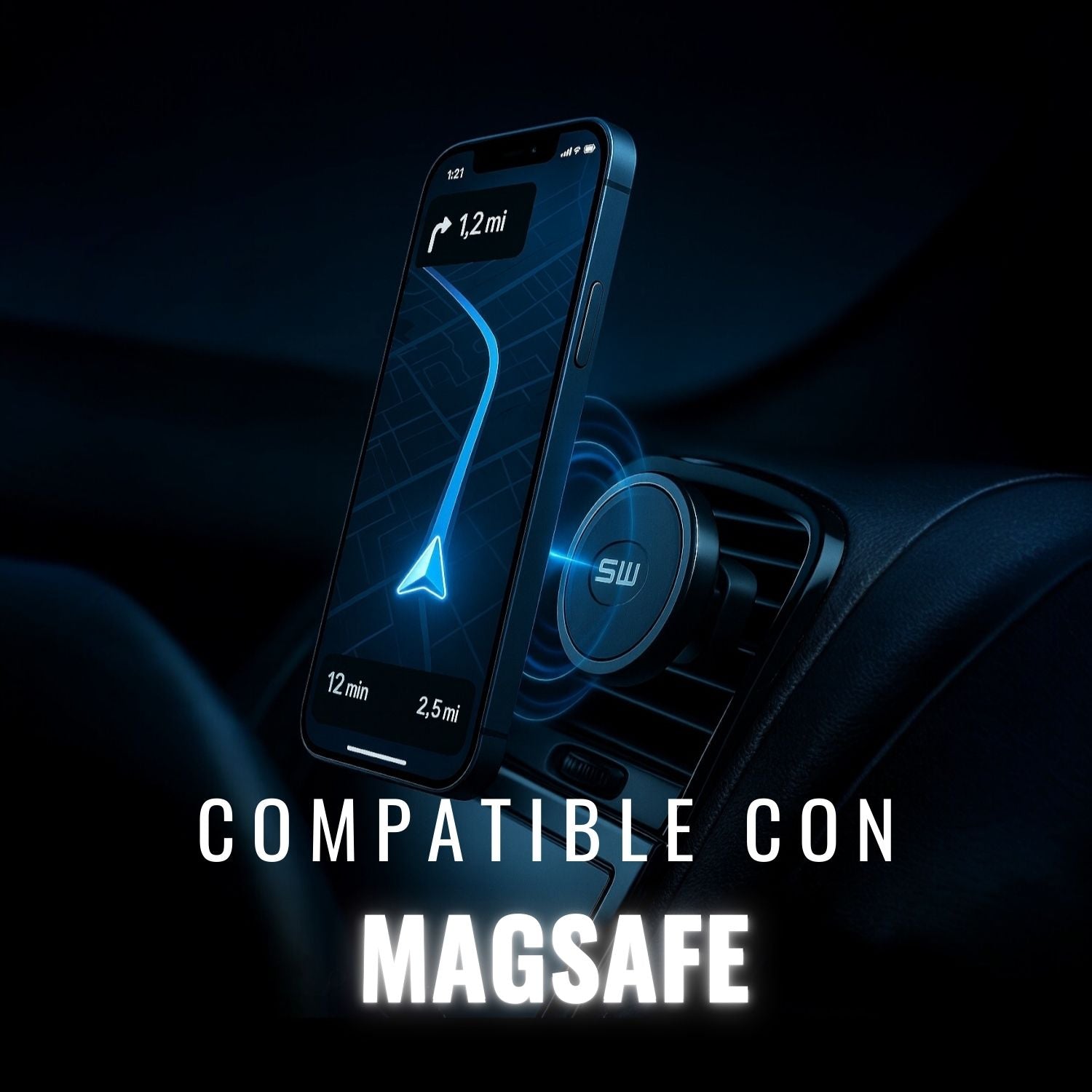 Soporte Magnético para Celular | Aire Acondicionado | Compacto y Seguro