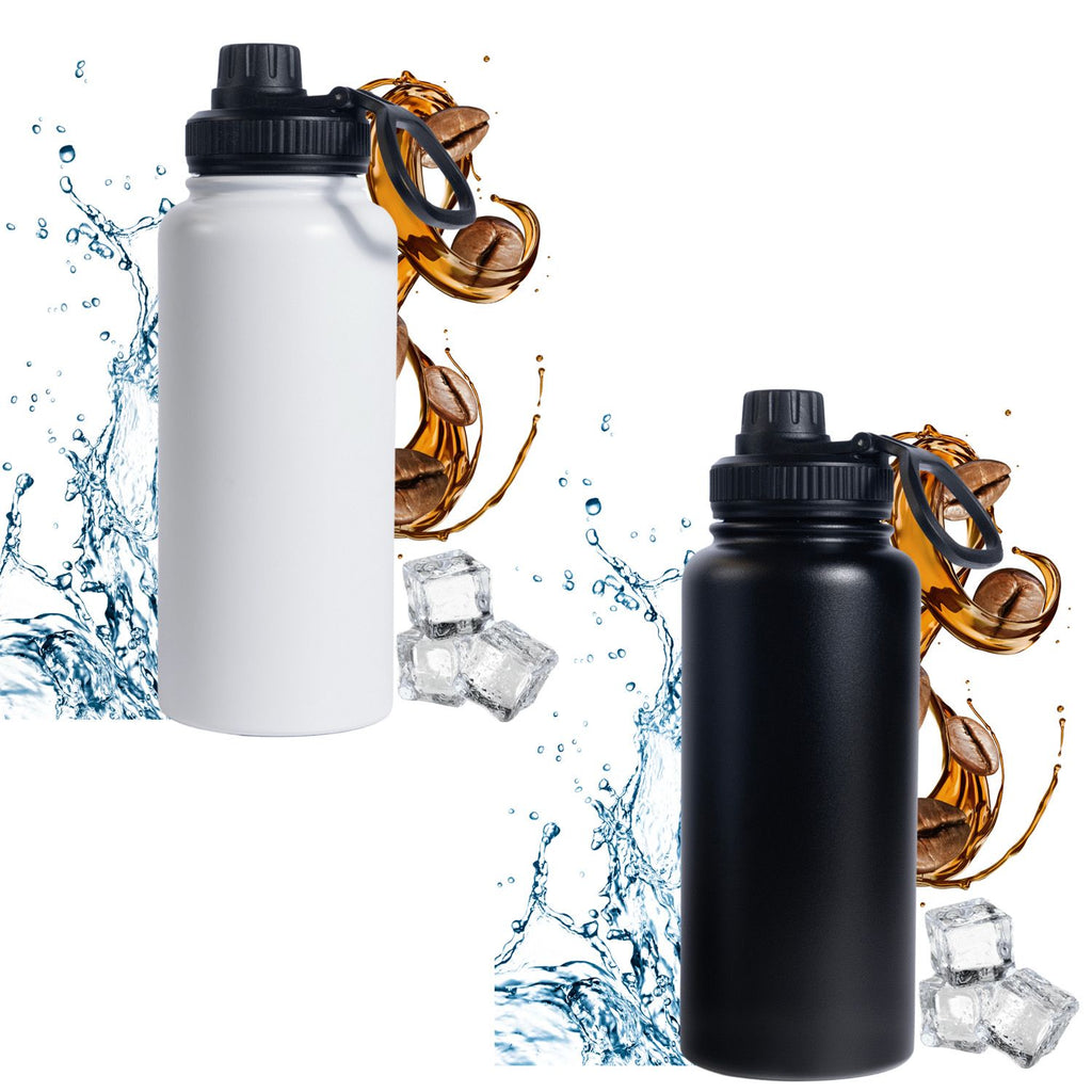 Botella de agua de acero inoxidable 1 litro, termo de doble pared 